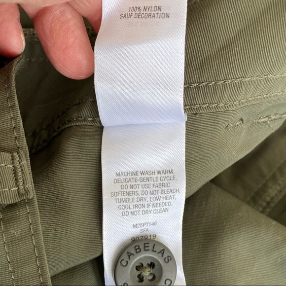 Cabela Cargo Hiking Fishing Zip Off Army Green Utility Pants Shorts - Picture 9 of 10